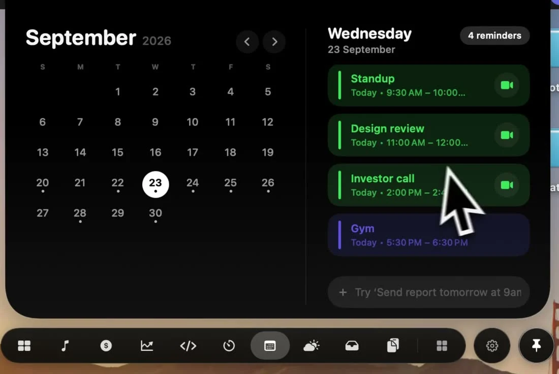 Calendar & reminders recording