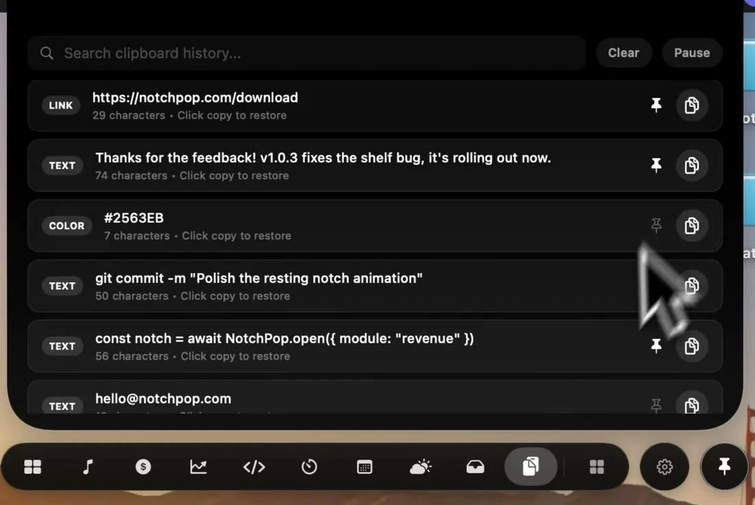 Clipboard recording